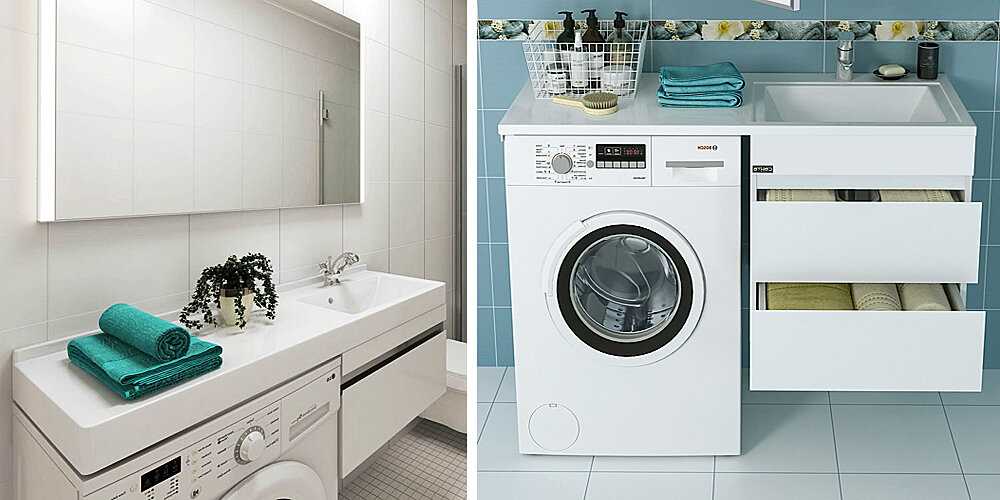 Как обустроить место для стиральной машины в ванной комнате