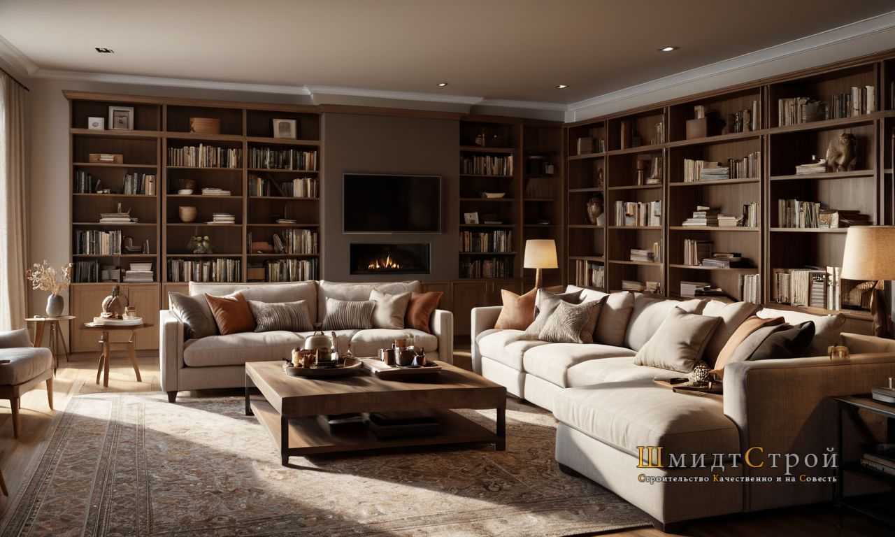 Сочетание пуфа-короба с мебелью в современном интерьере