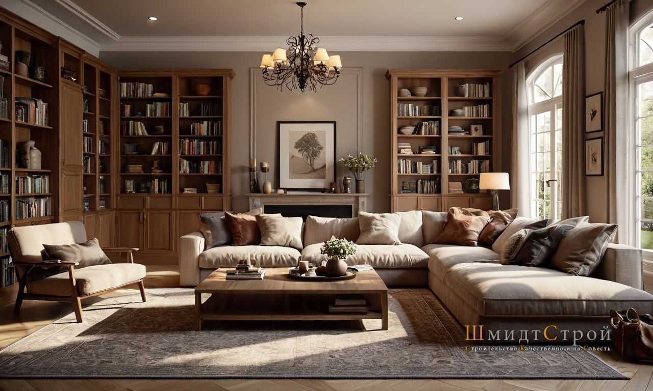 Гостиная с комбинированной мебелью