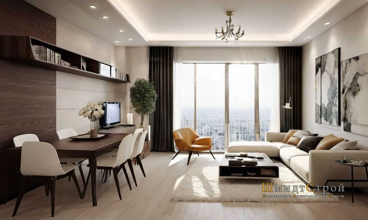 Зонирование с крупной мебелью