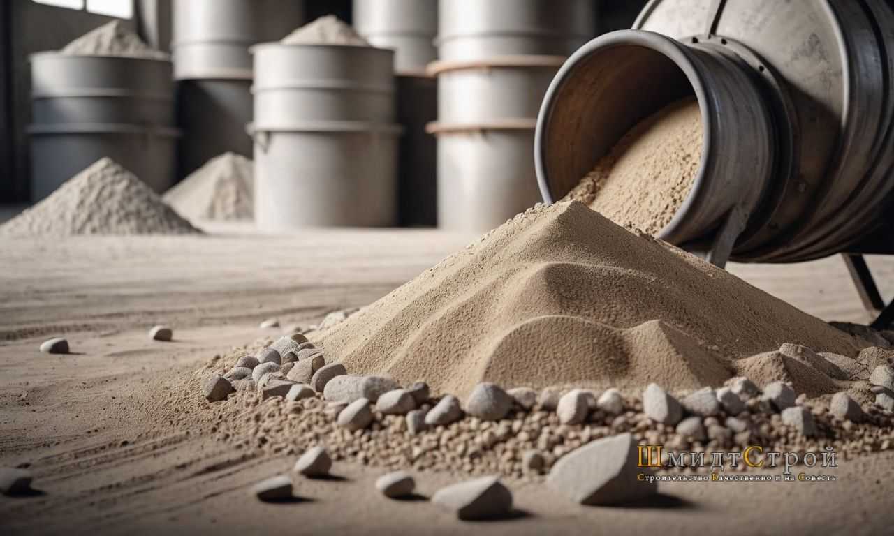 Основные компоненты цементного бетона: