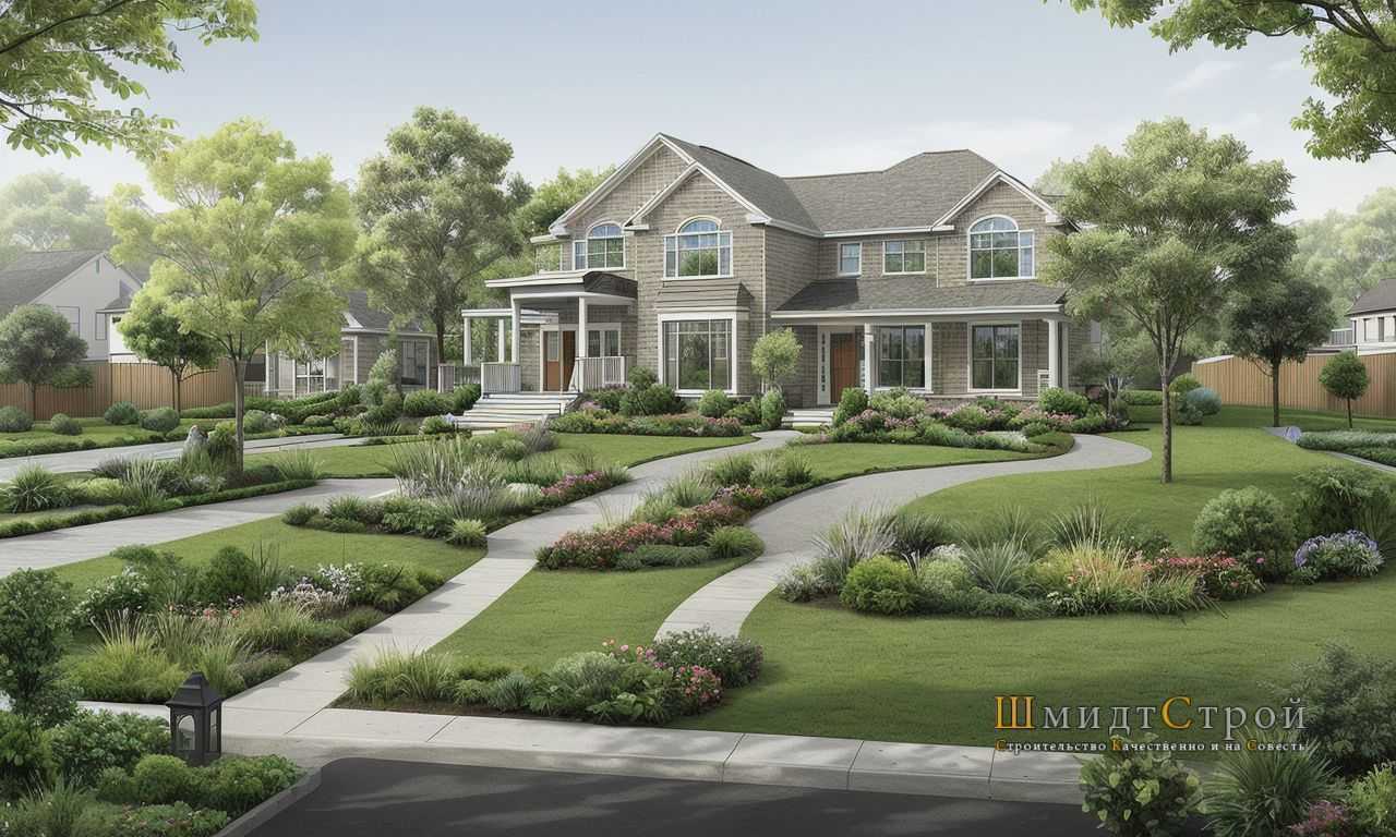 Сочетание текстур и цветов растений с элементами зоны отдыха