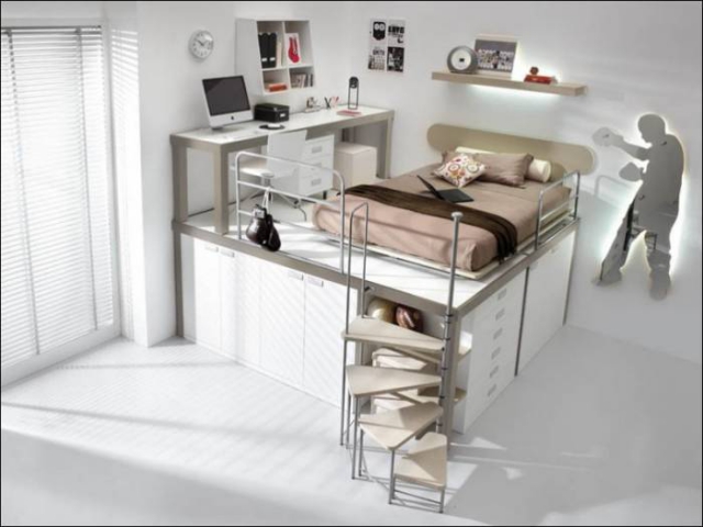 Кровать-чердак – оригинальное решение для детской комнаты