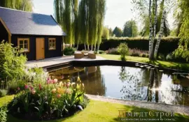 Устройство зоны для отдыха с использованием напольных покрытий для открытых пространств