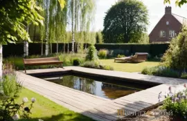 Как обустроить сад с небольшой лужайкой и декоративными цветами