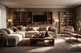 Как выбрать мебель для гостиной с двумя окнами