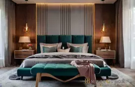 Интерьер спальни с использованием текстильных акцентов